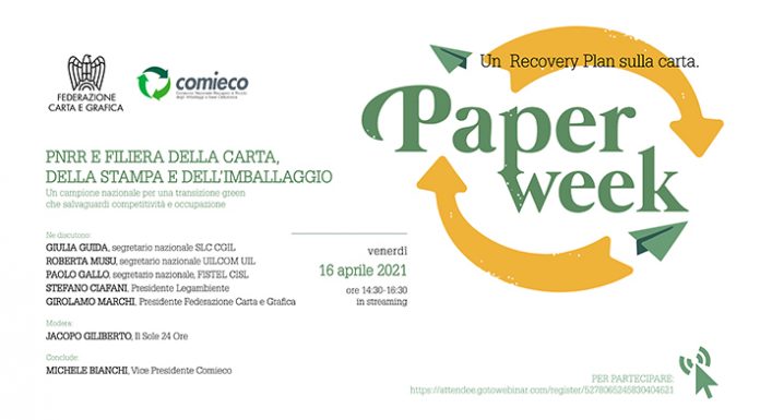 PaperWeek:”PNNR e Filiera della carta, stampa e imballaggio!