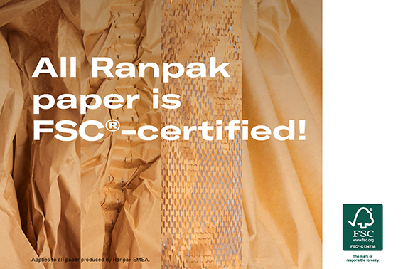 Ranpak ottiene la certificazione FSC® completa per i suoi prodotti di imballaggio in carta