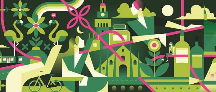 Packaging Première e PCD Milan presentano l’illustrazione ufficiale del 2023 illustrazione Francesco Poroli