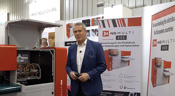 Print Solution presents Greenbox-EVO, the single pass digital press with HP Pagewide heads for cardboard and pre-formed packaging Print Solution fabio callegari