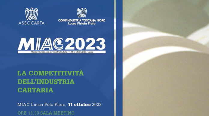 Convegno di apertura del MIAC (Mostra Internazionale dell’Industria Cartaria) MIAC locandina
